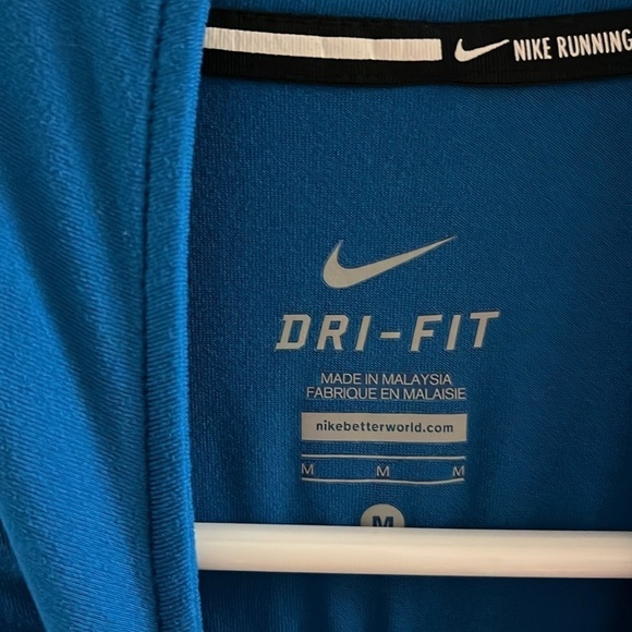 Nike running Men's Teal Blue Long Sleeve Quarter Zip Pullover Top Size Medium - Picture 6 of 6